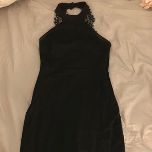 Lulu’s Lace back black mini dress